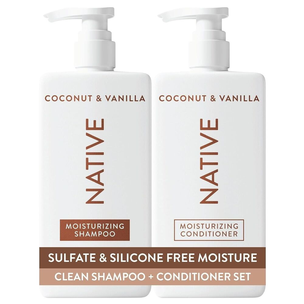 2-Pack Native Coconut & Vanilla Shampoo and Conditioner Set Contain Naturally
